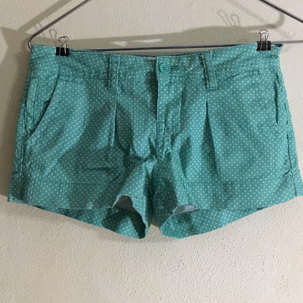 Light green polka dot shorts